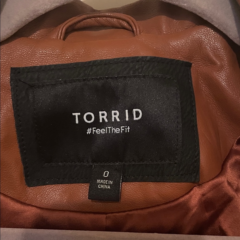 Torrid Women's Tan Leather Jacket - Picture 2 of 3